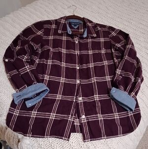Tommy Hilfiger Burgundy Plaid Shirt